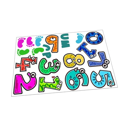 Abaodam 1 Satz Abnehmbare Bodenaufkleber Zahlen Spiel Aufkleber für Kinderzimmer Cartoon Muster Selbstklebende Sticker Kreativität und Interaktion von Abaodam