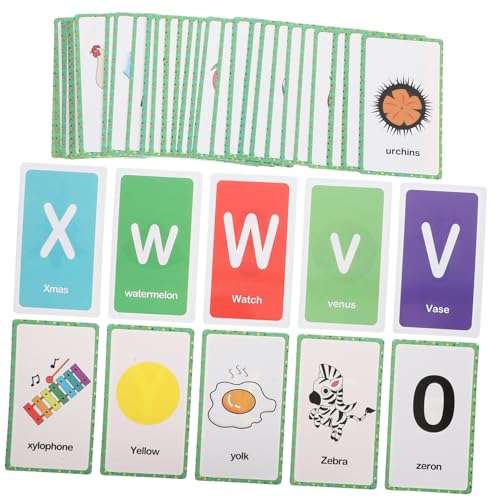 Abaodam 1 Satz Alphabet-Karten lernspiele Buchstaben Lernen Bildungsspielzeug Index Cards Cue -Karten Alphabet-Magnete Buchstaben-Lernkarten Karteikarten zum Alphabetlernen Papier von Abaodam