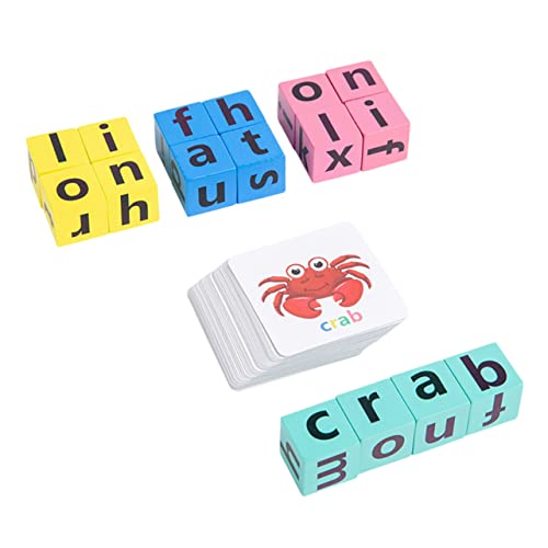 Abaodam 1 Satz Alphabet Spelling Game Toy für Buchstabenblöcken und Wortkarten Fördert Kognitive Fähigkeiten Hand Augen Koordination und Lernspaß für Jungen von Abaodam