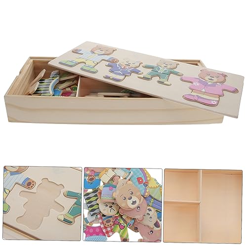 Abaodam 1 Satz Ankleide-Puzzle Pädagogikspielzeug Puzzle- Für Pädagogische Puzzles Tierrätsel Zum Wechseln Der Kleidung Tierpuzzles Holz von Abaodam