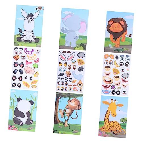 Abaodam 1 Satz Aufkleber Mit Wechselnden Tiergesichtern Gesichtsübereinstimmungsaufkleber Mix-and-Match-Aufkleber Machen Sie Ihren Eigenen Tiergesichtsaufkleber Aufkleber Colorful von Abaodam