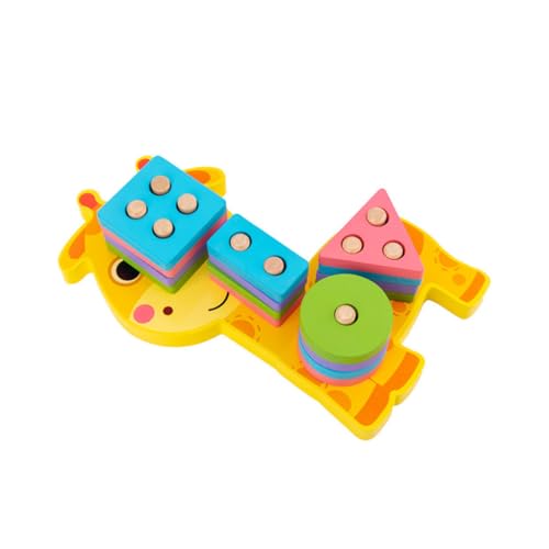 Abaodam 1 Satz Bausteine Geometrische Stapelblöcke Kognitive Spielsachen Geometrische Holzblöcke Frühpädagogisches Angebot Intelligenz Stapelblock Hölzern von Abaodam