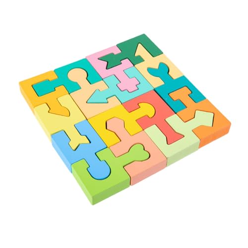Abaodam Kleinkind-Puzzles Für Jungen Und Mädchen Lernspielzeug Baby-formsortierer 16-teilige Form-Matching-blöcke Geometrische Blöcke von Abaodam