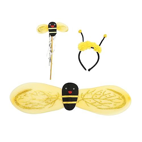 Abaodam 1 Satz Bienenflügel feeflügeln Fairy Wand Kinderparty Dekoration geburtstagsdeko Bienenverkleidung Plüsch Bienenfigur Performance- Zauberstab Stoff Yellow von Abaodam