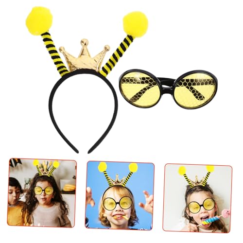 Abaodam Bienen Stirnband und Sonnenbrille Satz für Kinder Lustiges Bienen Kostümzubehör für Partys Halloween und Karneval von Abaodam