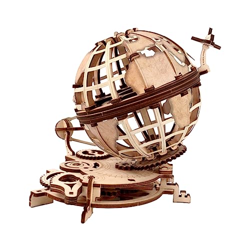 Abaodam 1 Satz Blöcke spielwaren Globe scholz stabmixwe geografischer Wohnkultur Geographie- -Schmuck Weltkugel zur Selbstmontage Holzhandwerk hölzern Beige von Abaodam