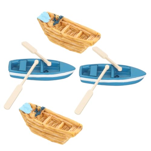 Abaodam 1 Satz Bootsmodell Häuser Schwimmbad Ozeandekor Bootstätte Küsten holzboot holzschiff kalanchoe spielzeuge puppenhaus Dekorationen zum Thema Strand Mini-Boot-Dekorationsset Harz von Abaodam