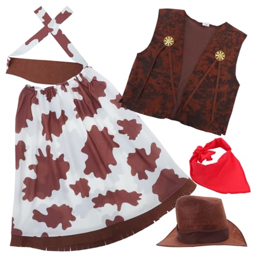 Abaodam 1 Satz Cowgirl Kostüm Set für Frauen Teiliges Western Outfit mit Cowboyhut und Bandana für Karnevalsfeiern und Mottopartys Atmungsaktives Material Unisex Authentisches Design Abaodam 1 Satz Cowgirl Kostüm Set für Frauen Teiliges Western Outfit mit Cowboyhut und Bandana für Karnevalsfeiern und Mottopartys Atmungsaktives Material Unisex Authentisches Design von Abaodam