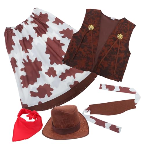 Abaodam 1 Satz Cowgirl Kostüm für Damen Teiliges Outfit mit Cowboyhut und Bandana für Karneval Halloween Cosplay und Western Events Unisex Vielseitig und Einfach von Abaodam
