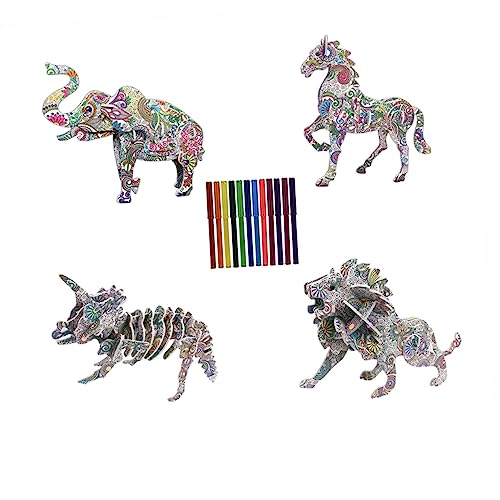 Abaodam 1 Satz DIY Graffiti Puzzle für Unvollendetes Bemalbares Puzzle mit Stiften Dinosaurier Elefant Kreatives Basteln und Pädagogisches Abaodam 1 Satz DIY Graffiti Puzzle für Unvollendetes Bemalbares Puzzle mit Stiften Dinosaurier Elefant Kreatives Basteln und Pädagogisches von Abaodam
