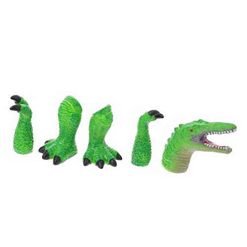 Abaodam 1 Satz Dinosaurier-fingerpuppe Dinosaurier-kuchendeckel Dinosaurierspielzeug Puppen Dinosaurier-partydekorationen Kleine Spielsachen Dinosaurierbuch Tiere Marionette Vinyl Green von Abaodam