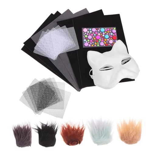 Abaodam 1 Satz Diy Katzenmaske Unbemalte Masken für Maskerade Cosplay und Kreative Bastelprojekte Dekorativer Zubehörteile Kreativität und Feinmotorik für Partys von Abaodam