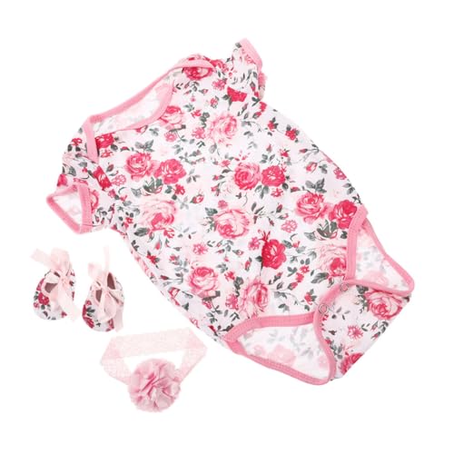 Abaodam 1 Satz Drück-Set -Outfits Für Mädchen -mädchen-neugeborenen-Outfit Puppe Stirnband Kleidung Für Babypuppen Wiedergeborenes Puppen-Outfit Babypuppenkleidung Baumwolle von Abaodam