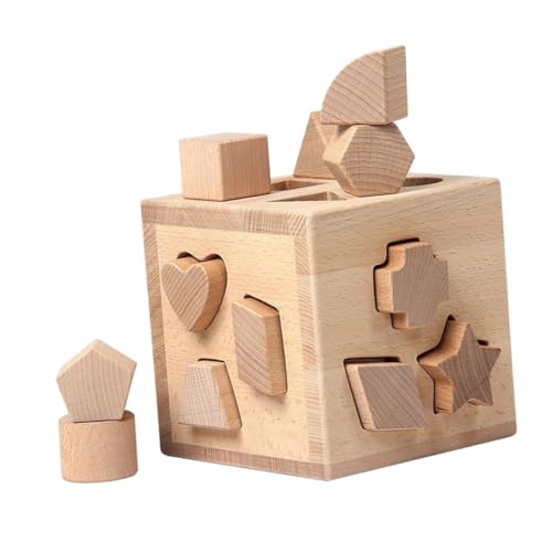 Abaodam Kognitive Holzblöcke – Passendes Spielzeug Mit Geometrischen Formen Für Kinder 12-teiliges Set Sicher Und Perfektes Für Kinder Zu Weihnachten/zum Geburtstag von Abaodam
