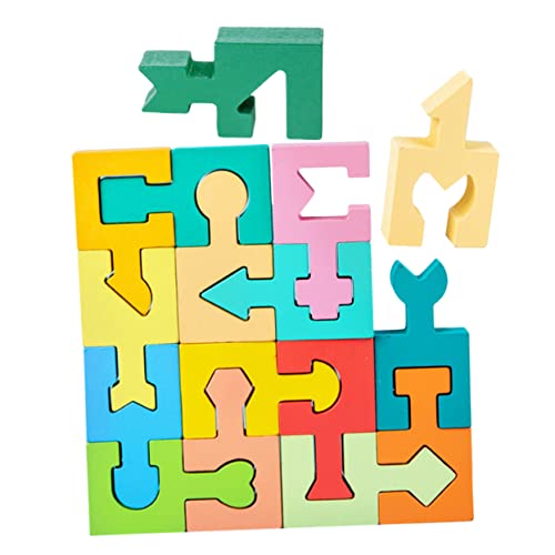Abaodam 1 Satz Form passende Blöcke Puzzle rätsel Educational Toys Shapes Puzzle Frühpädagogisches Holzbausteine Formenpuzzle Lernen Blöcke hölzern von Abaodam