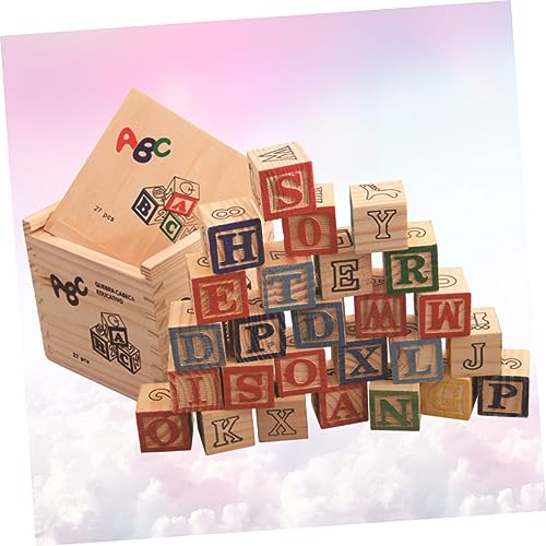 Abaodam 1 Satz Gebäude Kind Bausteine Bausteine-Buchstaben Balance-spielset Bambus von Abaodam