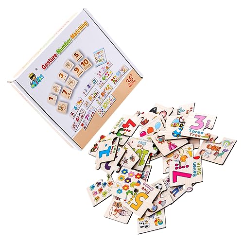 Abaodam 1 Satz Gestenzahl-Matching-Puzzle Spielzeuge Erleuchtungsspielzeug Für Kinder Mathe-Spielzeug Zum Frühen Lernen Zahlen-Matching-Puzzle Anzahl Lehrmittel von Abaodam