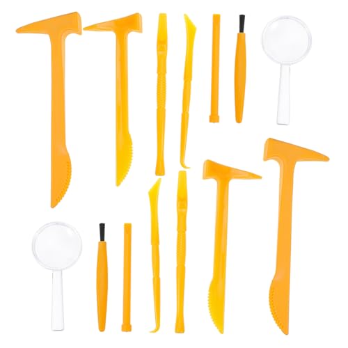 Abaodam 1 Satz Graben Werkzeuge meißel Edelsteine ausgraben Spielset Werkzeugset Handwerkszeug Ausgrabungsset für Grabhammer aus Kunststoff Abs Orange von Abaodam