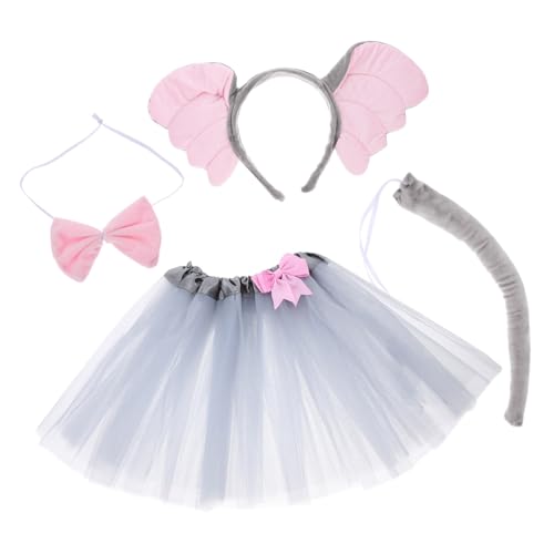 Abaodam 1 Satz Halloween Elefant Cosplay Kostüm mit Ohr Stirnband Rock und Fliege Tierkostüm für Karneval und Geburtstagsfeiern Graues Design Teiliges Set Abaodam 1 Satz Halloween Elefant Cosplay Kostüm mit Ohr Stirnband Rock und Fliege Tierkostüm für Karneval und Geburtstagsfeiern Graues Design Teiliges Set von Abaodam