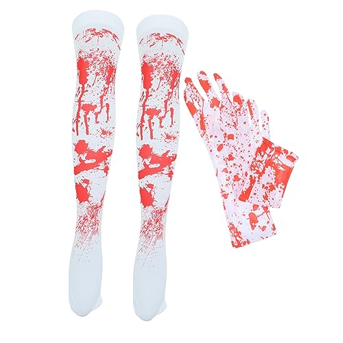 Abaodam 1 Satz Halloween-Requisiten Cosplay-Zubehör Halloween-Kostüm für Halloween schminke Halloween Make up Cosplay -Requisiten Wiederverwendbare Bluthandschuhe Polyester von Abaodam