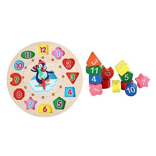 Abaodam 1 Satz Hölzerne Uhr Zeiterkenntnis- Spielzeuge Aus Holzklötzen Holzform Passendes Form Passendes Blockspielzeug Mit Uhrblöcken Aus Holz Colorful von Abaodam
