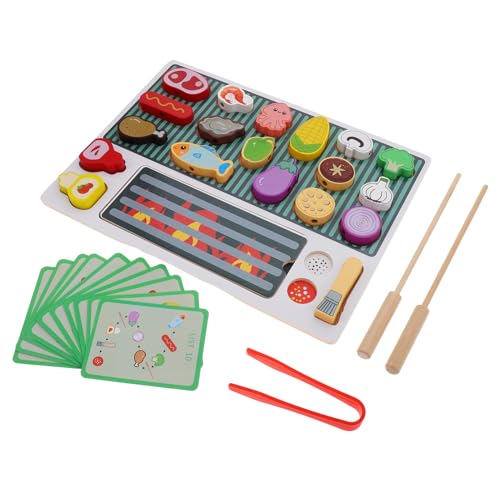 Abaodam 1 Satz Holz Grillspielset für Realistisches BBQ Kochspielzeug mit Grill und Fördert Motorische Fähigkeiten und Kreativität für Rollenspiele der Spielküche Abaodam 1 Satz Holz Grillspielset für Realistisches BBQ Kochspielzeug mit Grill und Fördert Motorische Fähigkeiten und Kreativität für Rollenspiele der Spielküche von Abaodam