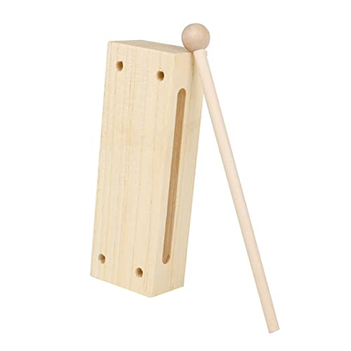 Abaodam 1 Satz Holz Schlagblock mit Zwei Musikinstrument für Kreatives und Musikalische Handgefertigtes Lernspielzeug Holzfarbe von Abaodam