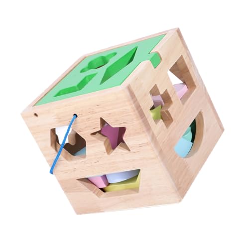 Abaodam 1 Satz Holzblock dartscheibe holzbauklötze Kid Toys Jakobsweg hürden geometrische Bausteine geometrische Holzblöcke kognitive Spielsachen hölzern von Abaodam