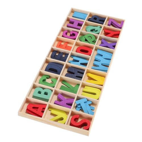Abaodam 1 Satz Holzbuchstaben Set mit Aufbewahrungstablett für Interaktives Lernspielzeug zur Frühkindlichen Bildung Kreatives DIY Projekt Ästhetische Dekoration und Praktische von Abaodam