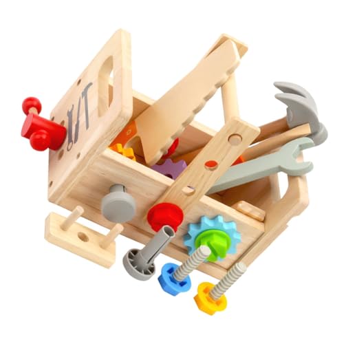 Abaodam 1 Satz Holzkasten Werkzeugset für Pädagogisches Kreativität und Handfertigkeit für Rollenspiele und Frühe Bildung für Jungen von Abaodam
