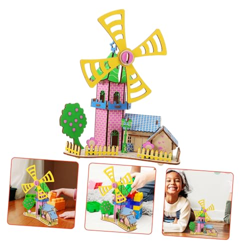 Abaodam 1 Satz Holzpuzzle Windmühlenhaus DIY Modellbausatz Einfach Zusammenzubauen Dekorative Holzspielzeug für Kreatives für von Abaodam