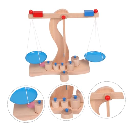 Abaodam 1 Satz Holzwaage Bildungsspielzeug maßstabsgetreues Balancespielzeug Balance Scale Toy Gleichgewichtsspiel Kleinkind Waage Balkenwaage hölzern von Abaodam