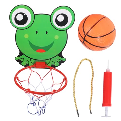 Abaodam 1 Satz Indoor Basketballkorb Set Frosch Design Klappbar Ball Luftpumpe für Bewegung Koordination Vielseitig für Drinnen Draußen von Abaodam