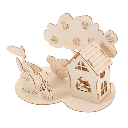 Abaodam 1 Satz Kaninchen-Osterei-Verzierung Puzzle Ostergeschenk für Holz von Abaodam