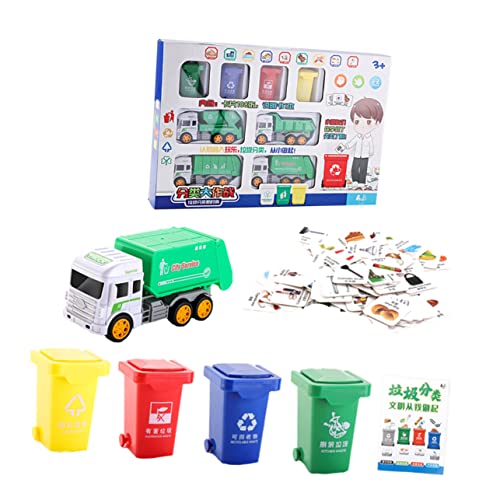Abaodam 1 Satz Kategorie Spielzeugautos Müllwagen Müllsortierer Pädagogisches Spielset Müllwagen Müllwagen-Modell Mülleimer Bildungsspielzeug Plastik von Abaodam