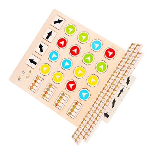 Abaodam 1 Satz logisches Trainingsspielzeug geometrischer Brettblock Kinderspielzeug Rätsel Babyspielzeug aus Holz Lernspielzeug interaktives Spielspielzeug Erdfarben Puzzle bilden hölzern von Abaodam