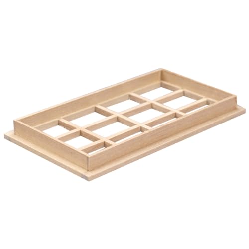 Abaodam 1 Satz Kleines 12-Fenster-Element Mini-hausornamente Kinderhaus Mini Möbel Spielzeughausdekore Kinderspielzeug Fotografie-Requisiten Spielzeughausdekoration Holz von Abaodam