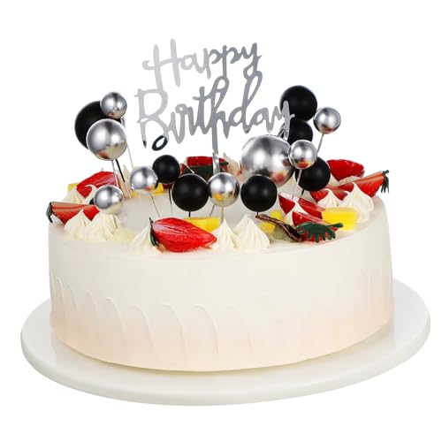 Abaodam 1 Satz Kuchendekoration Tortenaufleger alles zum Geburtstag Dekorationen schmücken kuchen dekoration Alles zum Geburtstag Kuchendeckel Gold Bälle Tortenaufleger Papier von Abaodam
