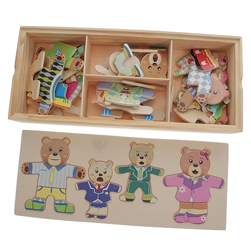 Abaodam 1 Satz Lernspielzeug Holzpuzzle Bär mit Wechselbarer Kleidung Pädagogisches Puzzle für Fördert Hand Augen Koordination Sicheres und Leichtes Material Farbenfrohes Design für Junge Abaodam 1 Satz Lernspielzeug Holzpuzzle Bär mit Wechselbarer Kleidung Pädagogisches Puzzle für Fördert Hand Augen Koordination Sicheres und Leichtes Material Farbenfrohes Design für Junge von Abaodam