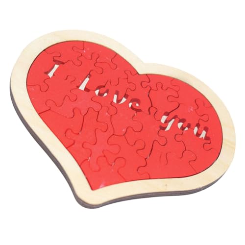 Abaodam 1 Satz Liebesrätsel Puzzle kinderpuzzle valentingsgeschenke Valentinstag Present for Valentines Day rätsel Herzförmiges Holzpuzzle Lernpuzzlespielzeug hölzern von Abaodam