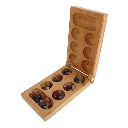 Abaodam 1 Satz Mankala Mancala-Spiel Für Brettspieltisch Mancala-brettspiel Für Erwachsene Mancala-Steine Abalone-Spiel Mancala-perlen Camping-Spiele Murmelspiel Brettspiele Bambus von Abaodam