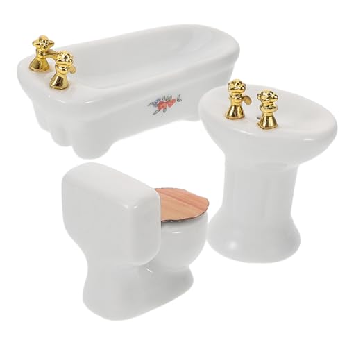 Abaodam 1 Satz Mini-Badezimmerset Bausatz Puppenhaus Keramik waschbecken Kleine Badezimmer Requisiten für Puppenhäuser badewannenarmatur Miniatur schmücken Miniatur-Badezimmermodell Abaodam 1 Satz Mini-Badezimmerset Bausatz Puppenhaus Keramik waschbecken Kleine Badezimmer Requisiten für Puppenhäuser badewannenarmatur Miniatur schmücken Miniatur-Badezimmermodell von Abaodam