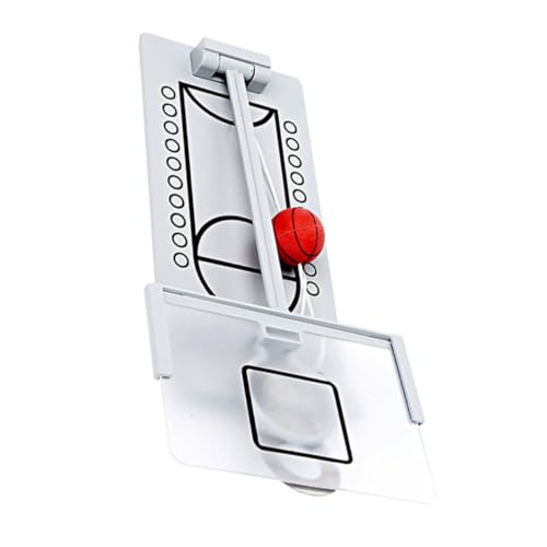 Abaodam 1 Satz Mini Basketballmaschine Miniaturkörbe Tischbasketbälle Hoop Cartoon Mini Sportbälle Zappelnetz Zubehör Kleiner Tischbasketball Silber Pp von Abaodam