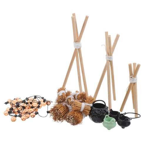 Abaodam 1 Satz Mini Campfire Modell mit Kessel und Holzregal Deko für Puppenhaus und Halloween Feierlichkeiten Vielseitige Miniaturmöbel für Kreative Gestaltung Abaodam 1 Satz Mini Campfire Modell mit Kessel und Holzregal Deko für Puppenhaus und Halloween Feierlichkeiten Vielseitige Miniaturmöbel für Kreative Gestaltung von Abaodam
