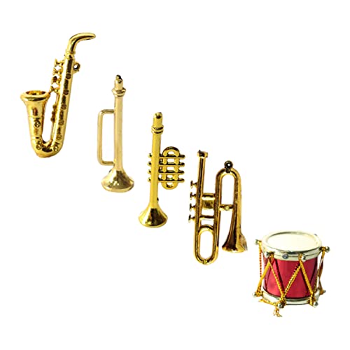 Abaodam 1 Satz Mini-Saxophon Musikspielzeug sammeltassen Mini-Musikinstrument- Miniaturflöte Tischdekoration Miniaturhaus Mini-Trompete- -Instrument klein Violine Statue von Abaodam