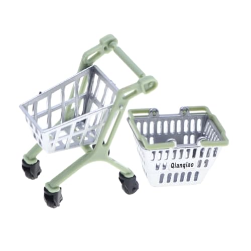 Abaodam 1 Satz Mini Supermarkt Einkaufskorb Kleiner Einkaufskorb Dollhouse Accessoires Mini Puppenhaus Mini Doll House Retail Puppenhauswagen Mini-Korb Aus Kunststoff Szenenzubehör Plastik von Abaodam