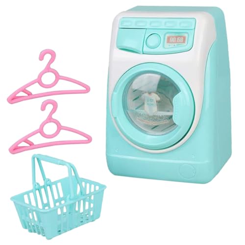 Abaodam 1 Satz Mini Waschmaschine Spielzeugset mit Licht und Sound Pädagogisches Kinderspielzeug für Mädchen Fördert Handwerkliche Fähigkeiten und Hausarbeitserkennung für Kreatives Spiel von Abaodam