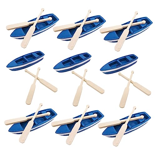 Abaodam 1 Satz Miniatur Boot Dekorationen Set Teiliges DIY Resin Boot mit Paddeln für Strandlandschaften Tischdeko und Mini Garten für Kreative Wohnkultur und von Abaodam