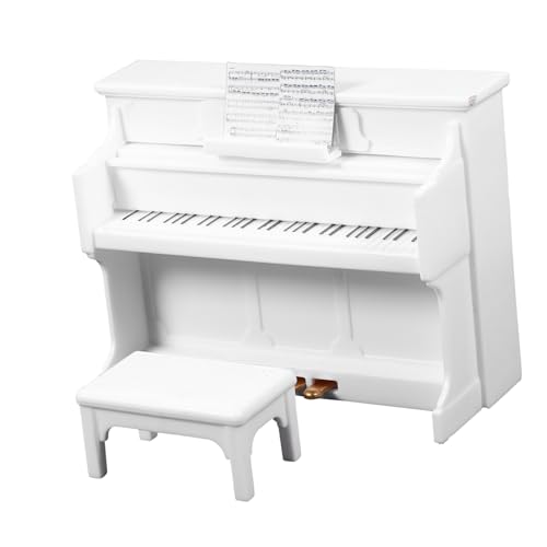 Abaodam 1 Satz Miniatur Klavier Modell mit Hocker und Notenblatt für Puppenhaus Dekoration Weiße Stand Piano Nachbildung aus Leichtem für Kreative Miniatur Landschaften Abaodam 1 Satz Miniatur Klavier Modell mit Hocker und Notenblatt für Puppenhaus Dekoration Weiße Stand Piano Nachbildung aus Leichtem für Kreative Miniatur Landschaften von Abaodam