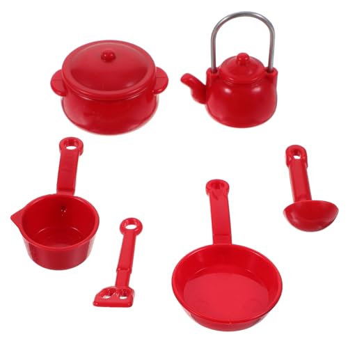 Abaodam 1 Satz Miniatur Küchenzubehör Set Puppenhaus Kochgeschirr aus Mini Töpfe Wasserkocher Pfannen und Schaufeln Zubehör für Miniaturhäuser und Puppenspiele von Abaodam